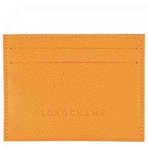 Apricot Longchamp Le Foulonné Cardholder - Leather Women Cardholders & Coin purses | 319674IYJ