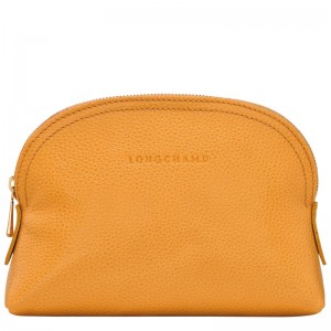 Apricot Longchamp Le Foulonné Pouch - Leather Women Pouches & Cases | 468501KMT