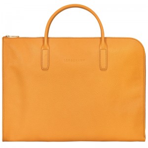 Apricot Longchamp Le Foulonné S - Leather Men Briefcase | 653710HJQ