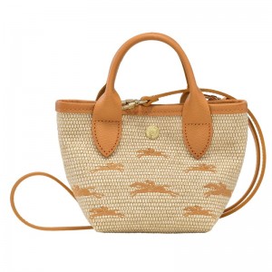 Apricot Longchamp Le Panier Pliage XS Basket - Canvas Women Handbags | 704519LDW