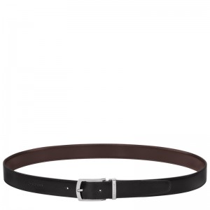 Black/Mocha Longchamp Delta Box - Leather Men Belts | 462387RKJ