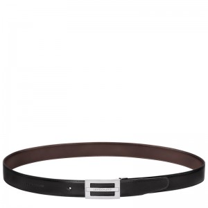 Black/Mocha Longchamp Delta Box - Leather Men Belts | 632158KRX