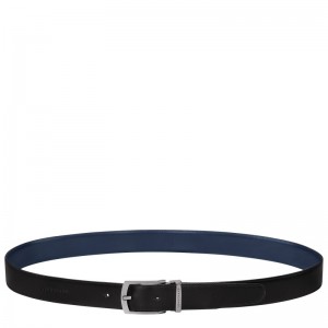 Black/Navy Longchamp Delta Box - Leather Men Belts | 194630DMT