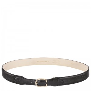 Black Longchamp 1980 - Leather Women Belts | 674352EFS