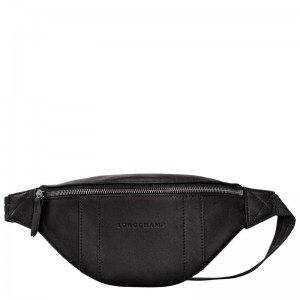 Black Longchamp 3D S - Leather Women Belt bags | 861047FYA