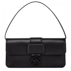 Black Longchamp Box-Trot M Shoulder - Leather Women Shoulder bags | 148576TKJ