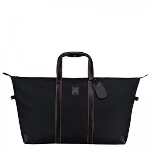 Black Longchamp Boxford L - Recycled canvas Men Travel bags | 857134FDS