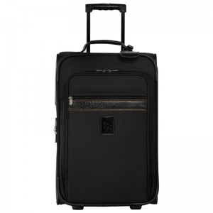 Black Longchamp Boxford M - Recycled canvas Men Suitcases | 015364RJU