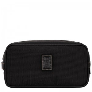 Black Longchamp Boxford - Recycled canvas Women Toiletry bags | 098345YEG