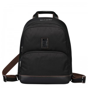 Black Longchamp Boxford - Recycled canvas Men Backpacks | 957316QLH