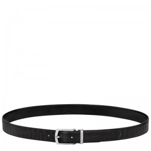 Black Longchamp Delta Box - Leather Men Belts | 956018CQY