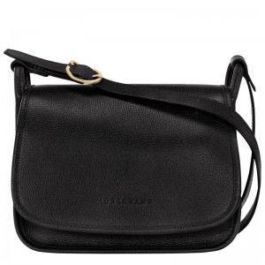 Black Longchamp Le Foulonné M Crossbody bag - Leather Women Crossbody bags | 852497LGK