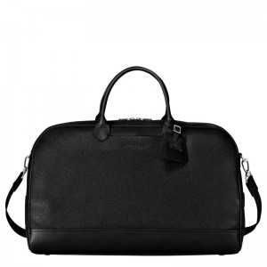 Black Longchamp Le Foulonné M - Leather Men Travel bags | 726809EFX