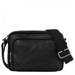 Black Longchamp Le Foulonné S Camera bag - Leather Men Crossbody bags | 250197KUR