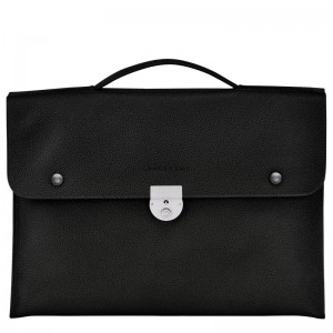 Black Longchamp Le Foulonné S - Leather Men Briefcase | 268059YVG