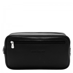 Black Longchamp Le Foulonné - Leather Men Toiletry bags | 471839FQT