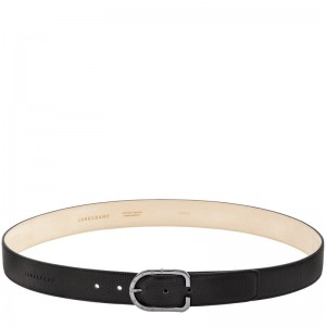 Black Longchamp Le Foulonné - Leather Men Belts | 231950IFH