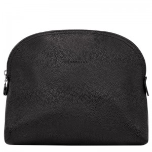 Black Longchamp Le Foulonné - Leather Women Toiletry bags | 789645SHK