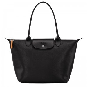 Black Longchamp Le Pliage City M - Canvas Women Shoulder bags | 204765BWE