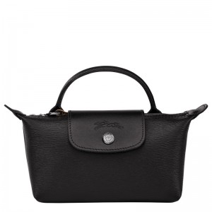 Black Longchamp Le Pliage City Pouch with handle - Canvas Women Pouches & Cases | 584906IKV