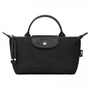 Black Longchamp Le Pliage Energy Pouch - Recycled canvas Women Pouches & Cases | 738624TLW