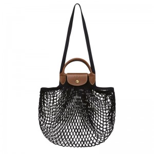 Black Longchamp Le Pliage Filet L Mesh - Canvas Women Handbags | 207946QWD