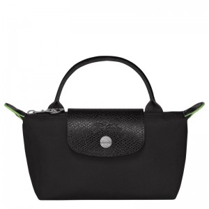 Black Longchamp Le Pliage Green Pouch with handle - Recycled canvas Women Pouches & Cases | 081295JUY