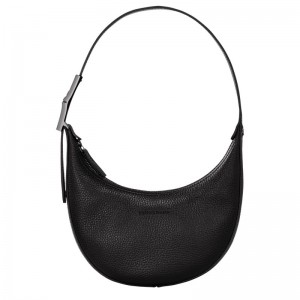 Black Longchamp Le Roseau Essential S Hobo - Leather Women Shoulder bags | 895361GFA