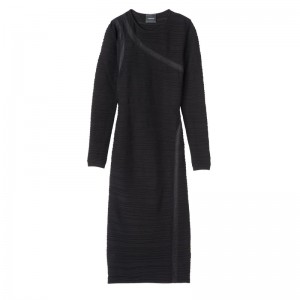 Black Longchamp Long dress - Knit Women Dresses & Skirts | 571698PGF