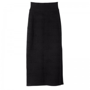 Black Longchamp Midi skirt - Knit Women Dresses & Skirts | 165804OFE