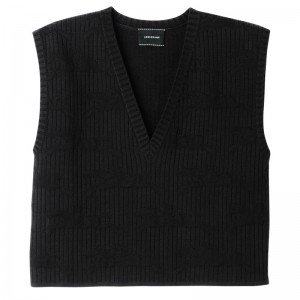 Black Longchamp Sleeveless sweater - Knit Women Tops & Blouses | 435607XTV