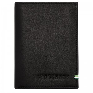 Black Longchamp sur Seine - Leather Men Wallets | 061583TRX