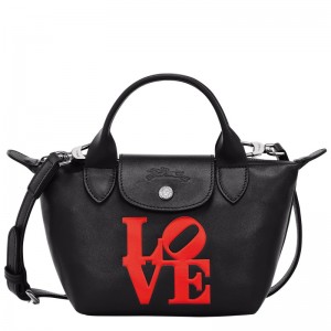 Black Longchamp x Robert Indiana XS - Leather Women Handbags | 361529ASK