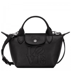 Black Longchamp x Robert Indiana XS - Leather Women Handbags | 037152HWD