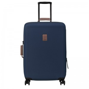 Blue Longchamp Boxford L - Recycled canvas Men Suitcases | 379218RUC