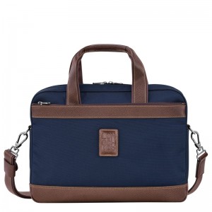 Blue Longchamp Boxford S - Recycled canvas Men Briefcase | 542091NPV