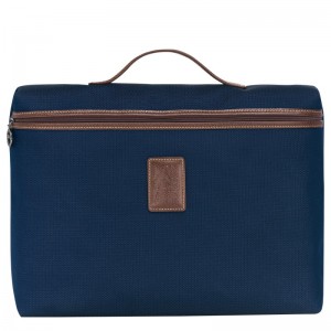 Blue Longchamp Boxford S - Recycled canvas Men Briefcase | 396820WRB