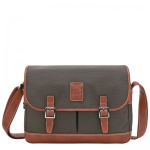 Brown Longchamp Boxford L Crossbody bag - Recycled canvas Men Crossbody bags | 842136IMC