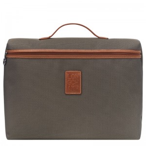 Brown Longchamp Boxford S - Recycled canvas Men Briefcase | 421697FGZ