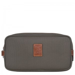 Brown Longchamp Boxford - Recycled canvas Women Toiletry bags | 290834DJY