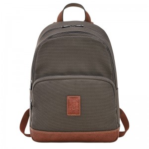 Brown Longchamp Boxford - Recycled canvas Men Backpacks | 093168IUZ