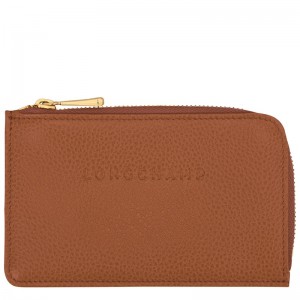 Caramel Longchamp Le Foulonné Card holder - Leather Men Cardholders & Coin purses | 860473CAM