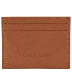 Caramel Longchamp Le Foulonné Cardholder - Leather Women Cardholders & Coin purses | 245816LTF