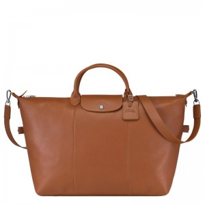 Caramel Longchamp Le Foulonné S - Leather Women Travel bags | 453189MGY