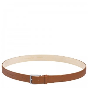 Caramel Longchamp Le Foulonné - Leather Men Belts | 125489WUM