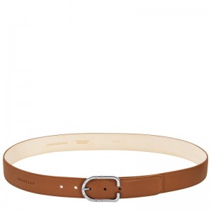 Caramel Longchamp Le Foulonné - Leather Men Belts | 279654YNF