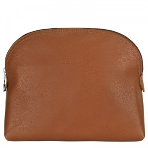 Caramel Longchamp Le Foulonné - Leather Women Toiletry bags | 678950JPI