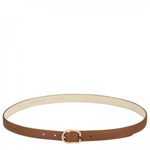 Caramel Longchamp Le Foulonné - Leather Women Belts | 821975QUZ