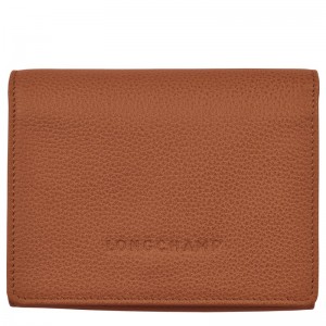 Caramel Longchamp Le Foulonné - Leather Women Wallets | 820491VQT