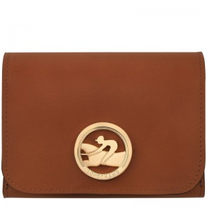 Cognac Longchamp Box-Trot - Leather Women Wallets | 127506CFU